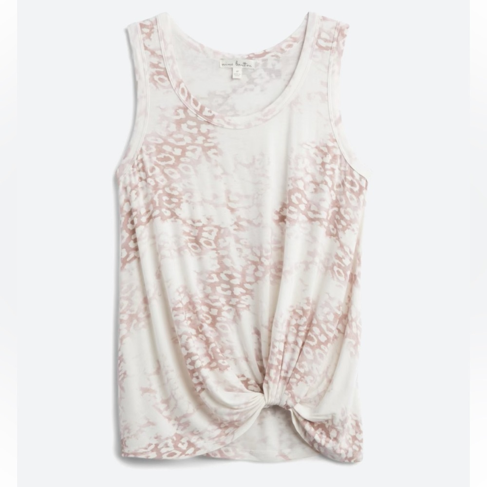 Animal Print Knot Front Tank